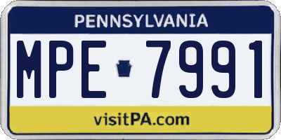 PA license plate MPE7991