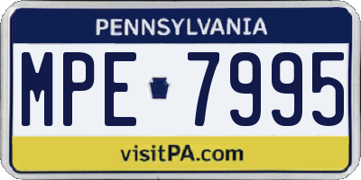 PA license plate MPE7995