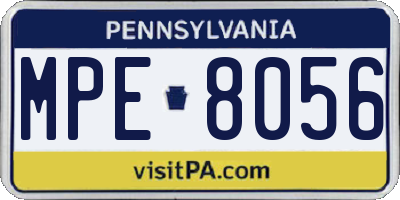 PA license plate MPE8056