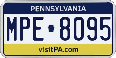 PA license plate MPE8095