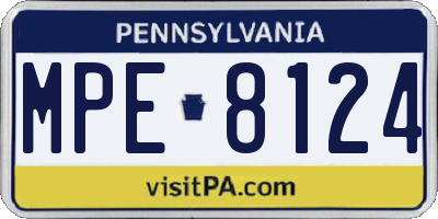PA license plate MPE8124