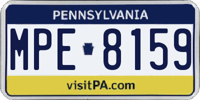 PA license plate MPE8159