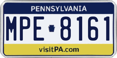 PA license plate MPE8161