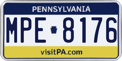 PA license plate MPE8176