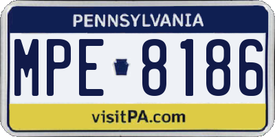 PA license plate MPE8186