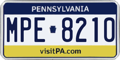 PA license plate MPE8210