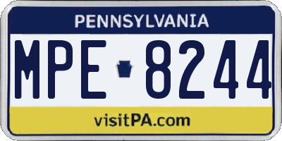 PA license plate MPE8244