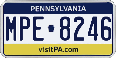 PA license plate MPE8246