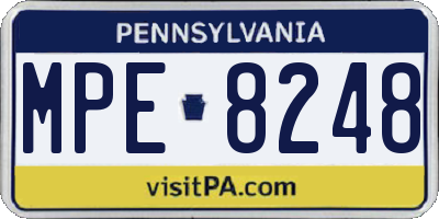 PA license plate MPE8248
