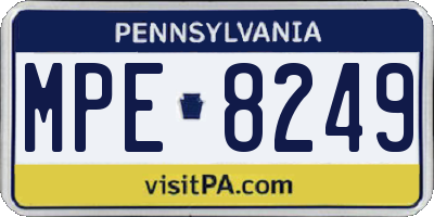 PA license plate MPE8249