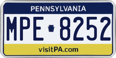 PA license plate MPE8252