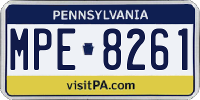 PA license plate MPE8261