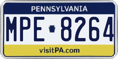 PA license plate MPE8264
