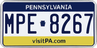 PA license plate MPE8267