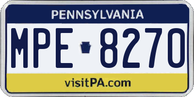 PA license plate MPE8270