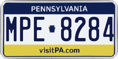 PA license plate MPE8284