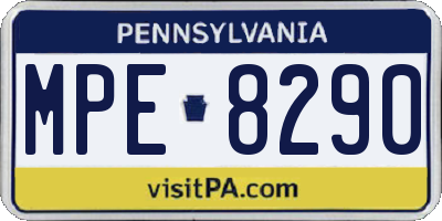 PA license plate MPE8290