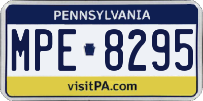 PA license plate MPE8295
