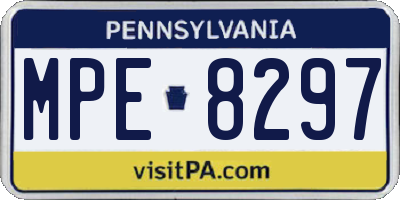 PA license plate MPE8297