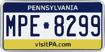 PA license plate MPE8299
