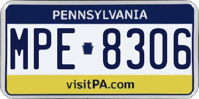 PA license plate MPE8306