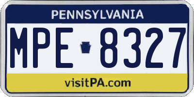 PA license plate MPE8327