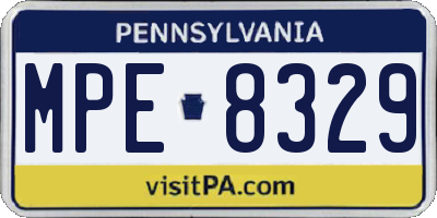 PA license plate MPE8329