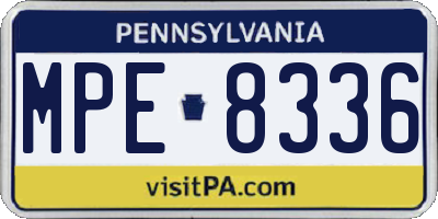 PA license plate MPE8336