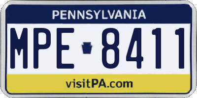 PA license plate MPE8411