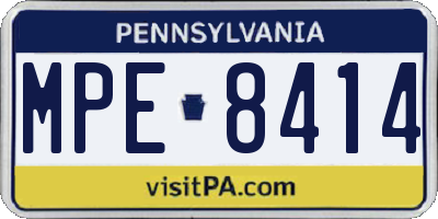 PA license plate MPE8414