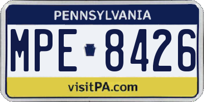 PA license plate MPE8426