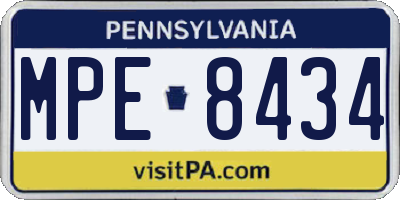 PA license plate MPE8434
