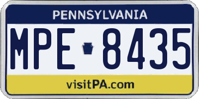 PA license plate MPE8435