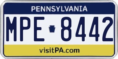 PA license plate MPE8442