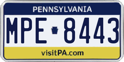 PA license plate MPE8443