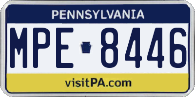 PA license plate MPE8446