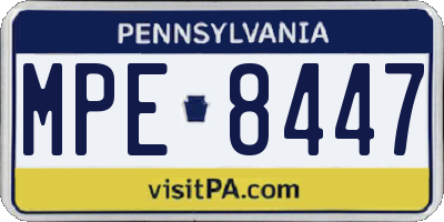 PA license plate MPE8447