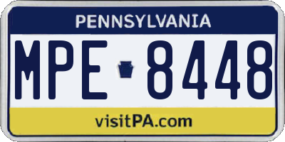 PA license plate MPE8448