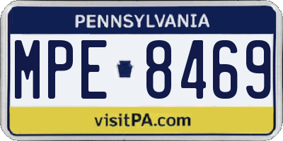 PA license plate MPE8469
