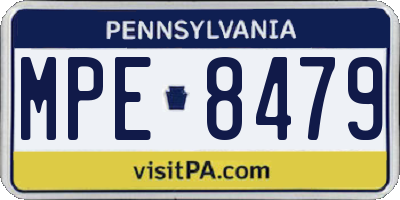 PA license plate MPE8479