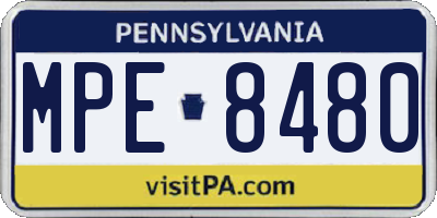 PA license plate MPE8480