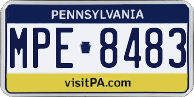 PA license plate MPE8483