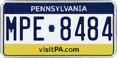 PA license plate MPE8484
