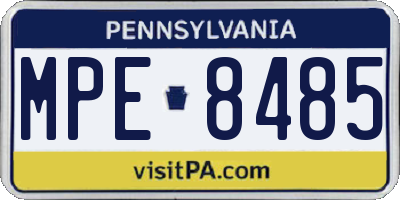 PA license plate MPE8485