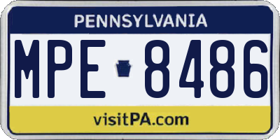 PA license plate MPE8486