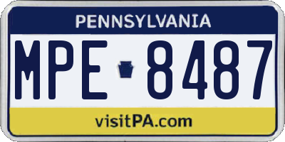 PA license plate MPE8487