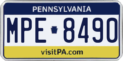 PA license plate MPE8490
