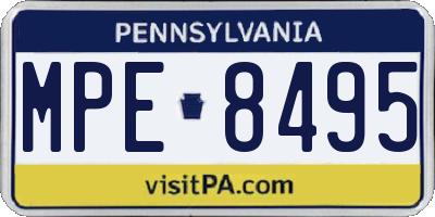 PA license plate MPE8495