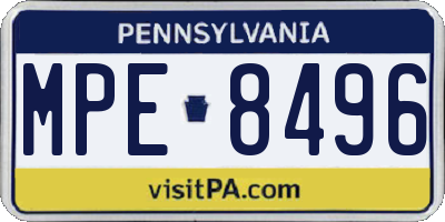 PA license plate MPE8496