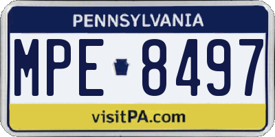 PA license plate MPE8497